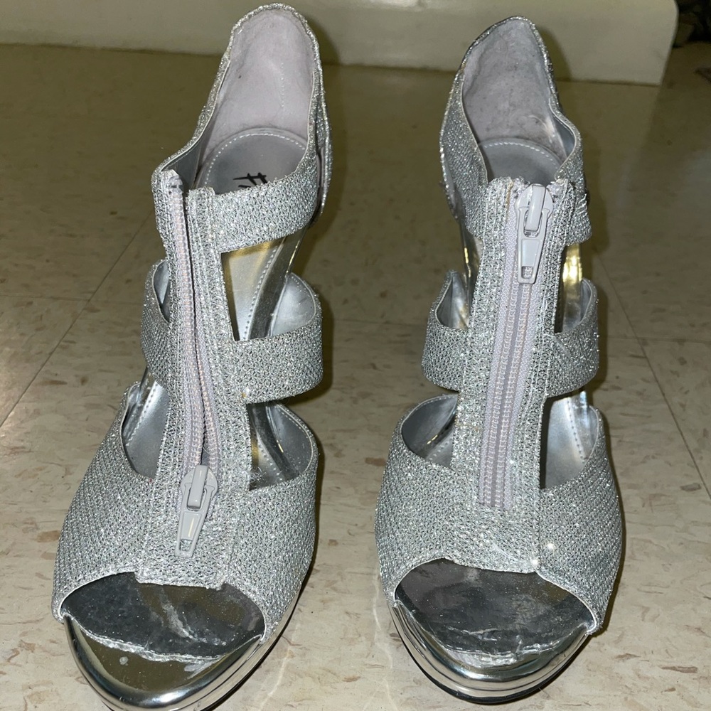 Silver Sparkly Heels